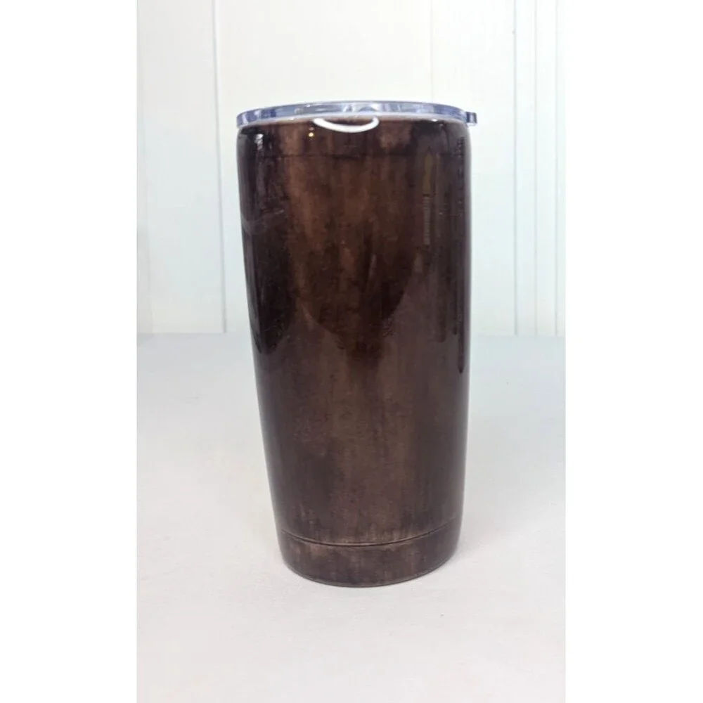 Woodgrain Tumbler - Handmade, Painted, Resin, Brown, Orange, 20 oz